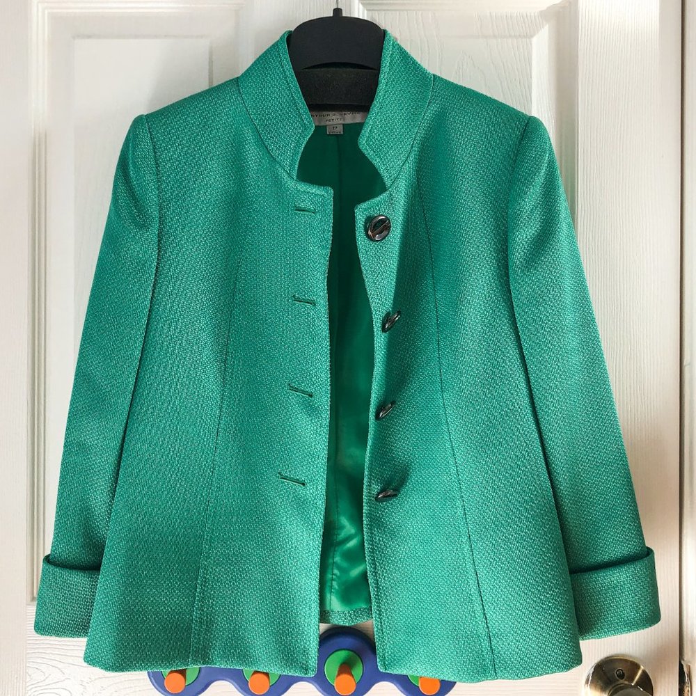 Tahari Textured Green Blazer -  Size 2P